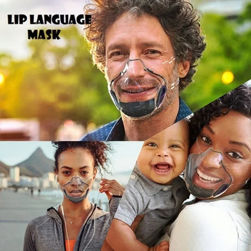 Transparent Protective Face Shield Mask Reusable Adult Plastic Mouth