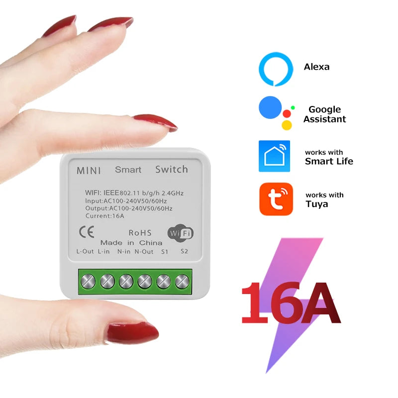Tuya ZigBee WiFi Smart Switch Automation Module Relay Supports 2 Way Control Breaker Voice Control with Alexa Alice Google Home Peaceful Pleasures Health and Wellness WiFi Switch 16A