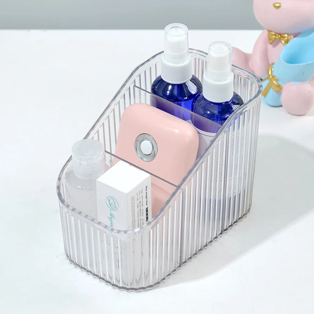 Acrylic Multi-Grid Makeup & Nail Tool Desktop Organizer Box