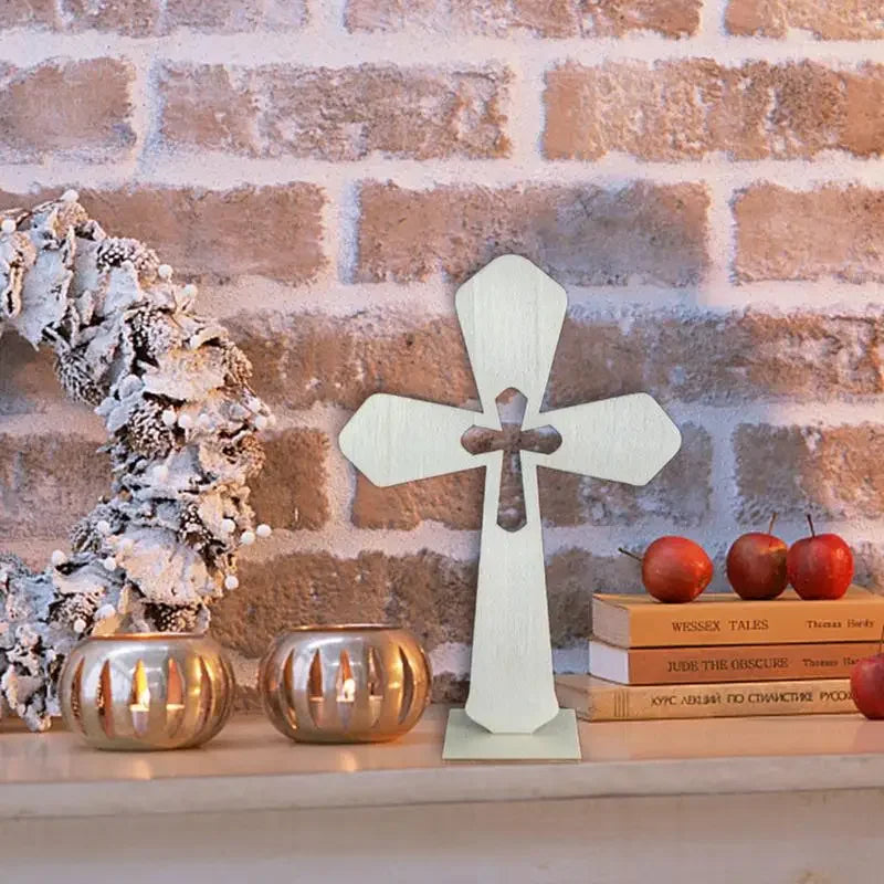 10pcs Small Baptism Decor Rustic Standing Cross for First Communion prayer Wooden Cross Christian Catholic Wood Crosses Crafts Peaceful Pleasures Health and Wellness