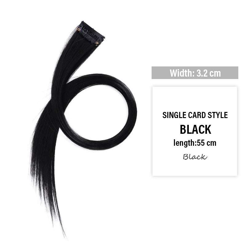 Colored Clip-In Hair Extensions | 55cm Synthetic Weft