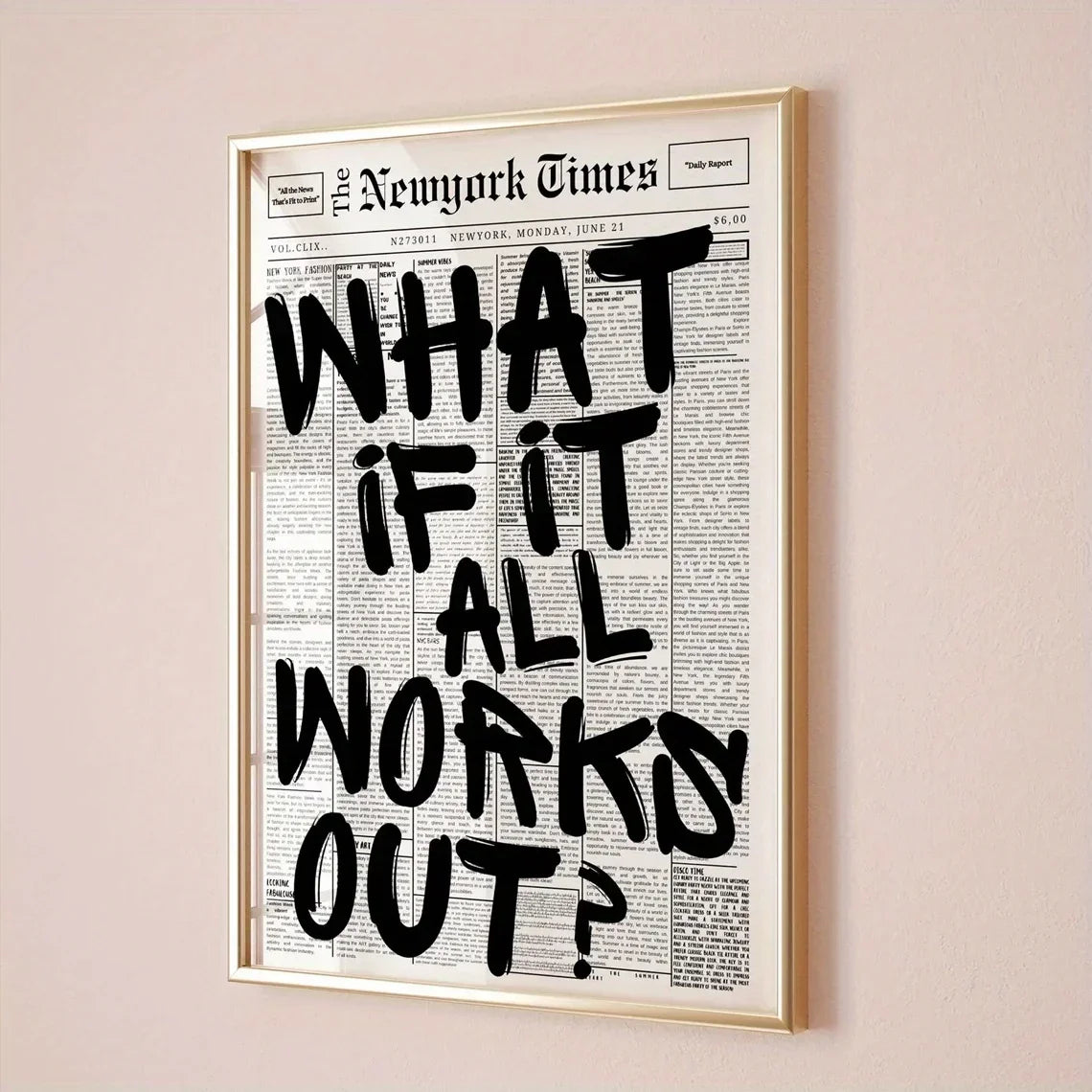 "What If Everything Goes Well?" Positive Quote Canvas Wall Art