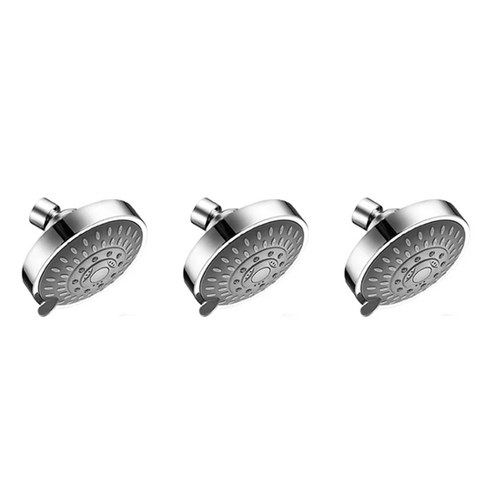 A36T-3X Shower Head, High Pressure 5 Settings Showerhead With Adjustable Swivel Ball Joint Peaceful Pleasures Health and Wellness silver