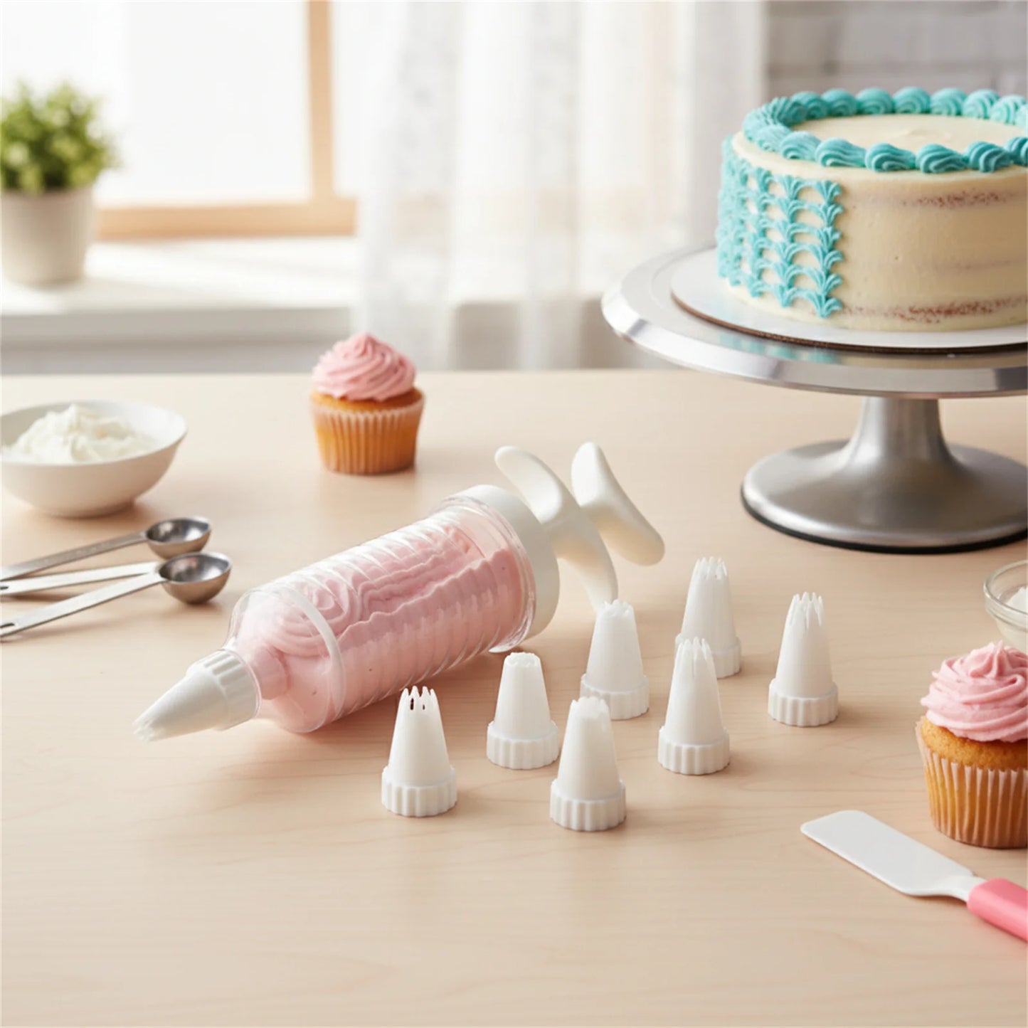 8Pcs Plastic Piping Nozzles Set For Cake Cookie Cream Puff Decorating With 8 Different Designs Food Grade PP Material Peaceful Pleasures Health and Wellness