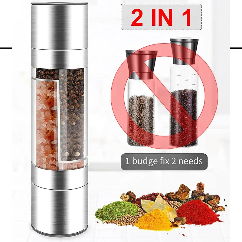 2-in-1 Salt & Pepper Grinder | Stainless Steel Ceramic Mill