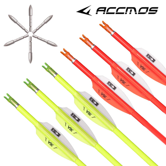 6 Pure Carbon Arrow ID4 Spine 400 1000 Shaft Air Feather Compound Peaceful Pleasures Health and Wellness orange sp900-6p