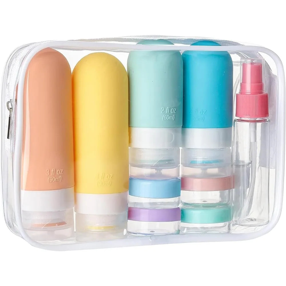 Travel Bottles Silicone Containers Refillable Leakproof 17pack for Toiletries Travel Shampoo and Conditioner Bottles Peaceful Pleasures Health and Wellness Default Title