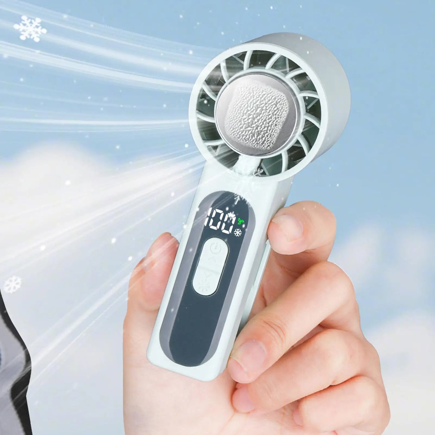 Portable Clip-On Fan with LED Display | 100-Speed Personal Fan