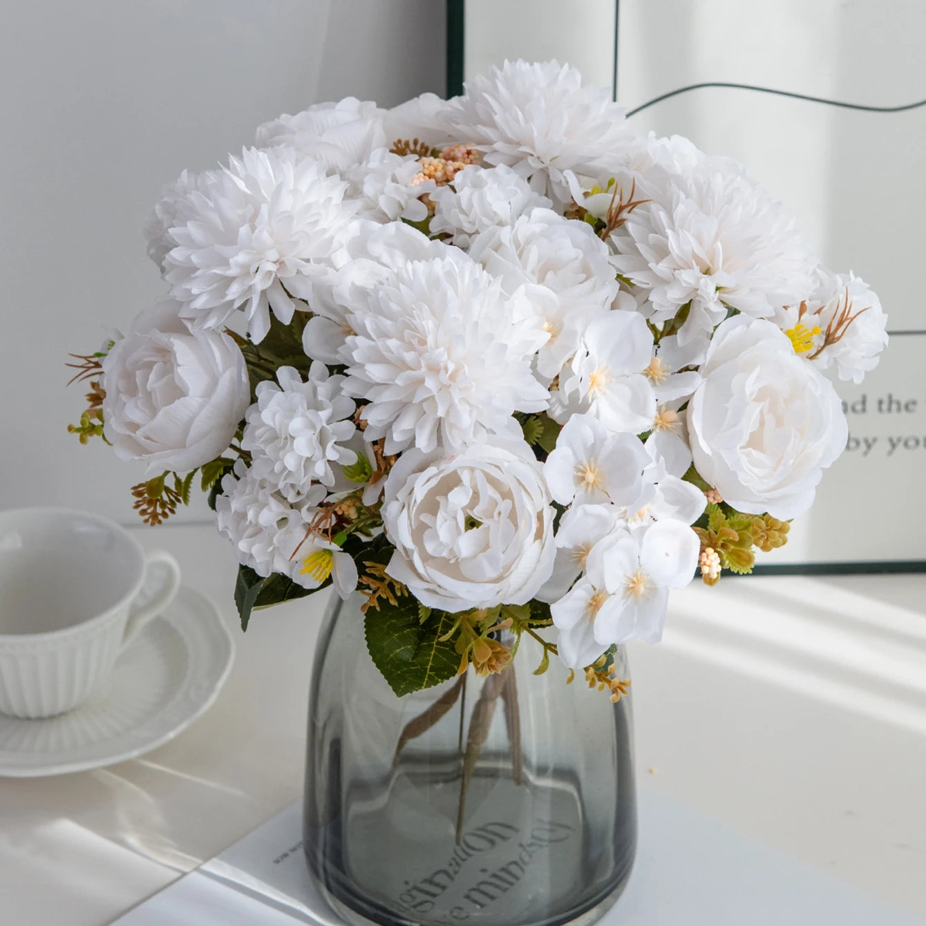 Silk Peony & Chrysanthemum Artificial Flowers – Wedding Décor