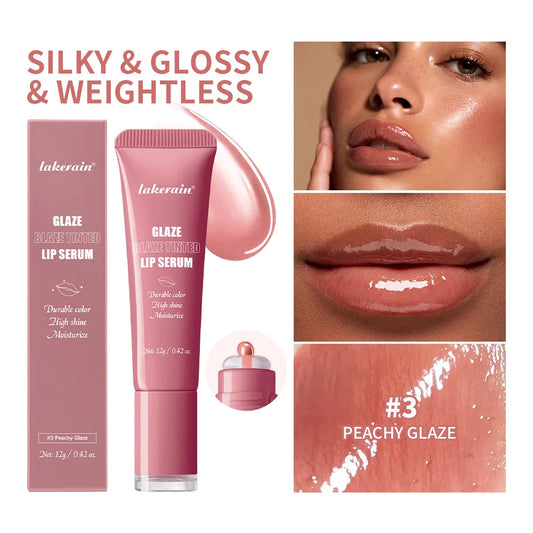 Lakerain Donut Peptide Plumping Lip Gloss 6 Colors Hydrating Non-sticky Mirror Shine Lip Balm All Skin Tone Makeup Gift Peaceful Pleasures Health and Wellness