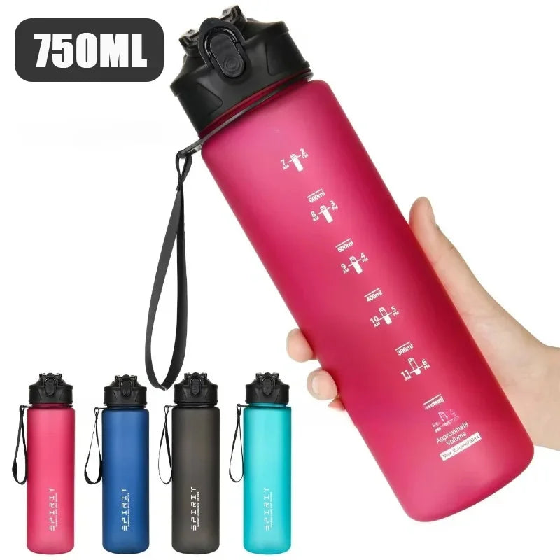 750ml BPA-Free Sports Water Bottle with Straw & Carry Cord