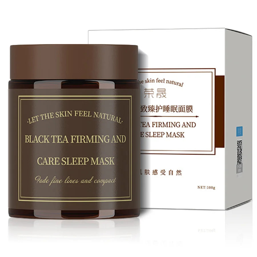 100g Black Tea Firming Sleep Mask Instant Perfecting Firming Overnight Mask Deep Pore Cleansing for Clogged Pores, Balance Oil Peaceful Pleasures Health and Wellness