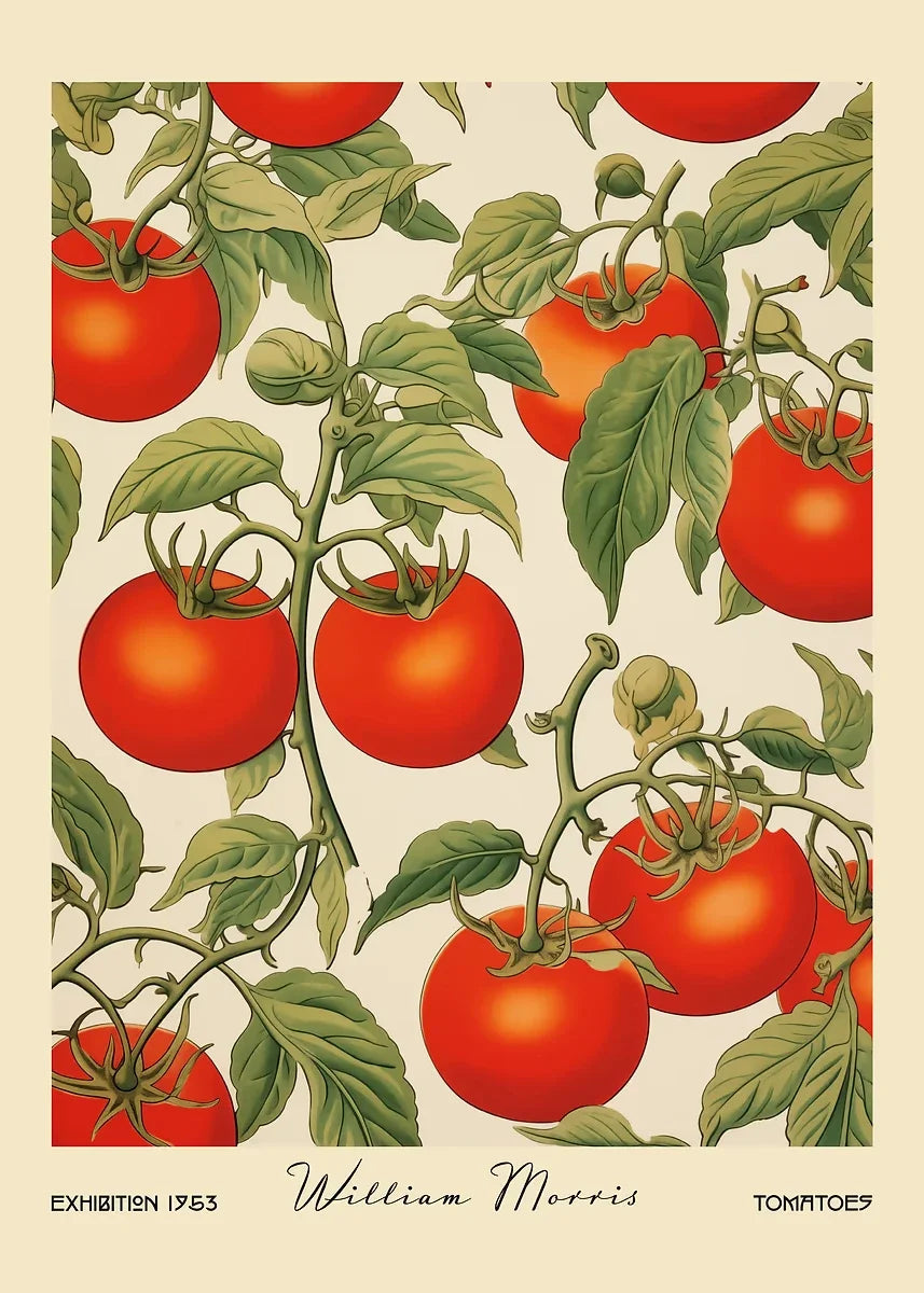 William Morris Retro Kitchen Fruit Canvas Wall Art | Dining Decor