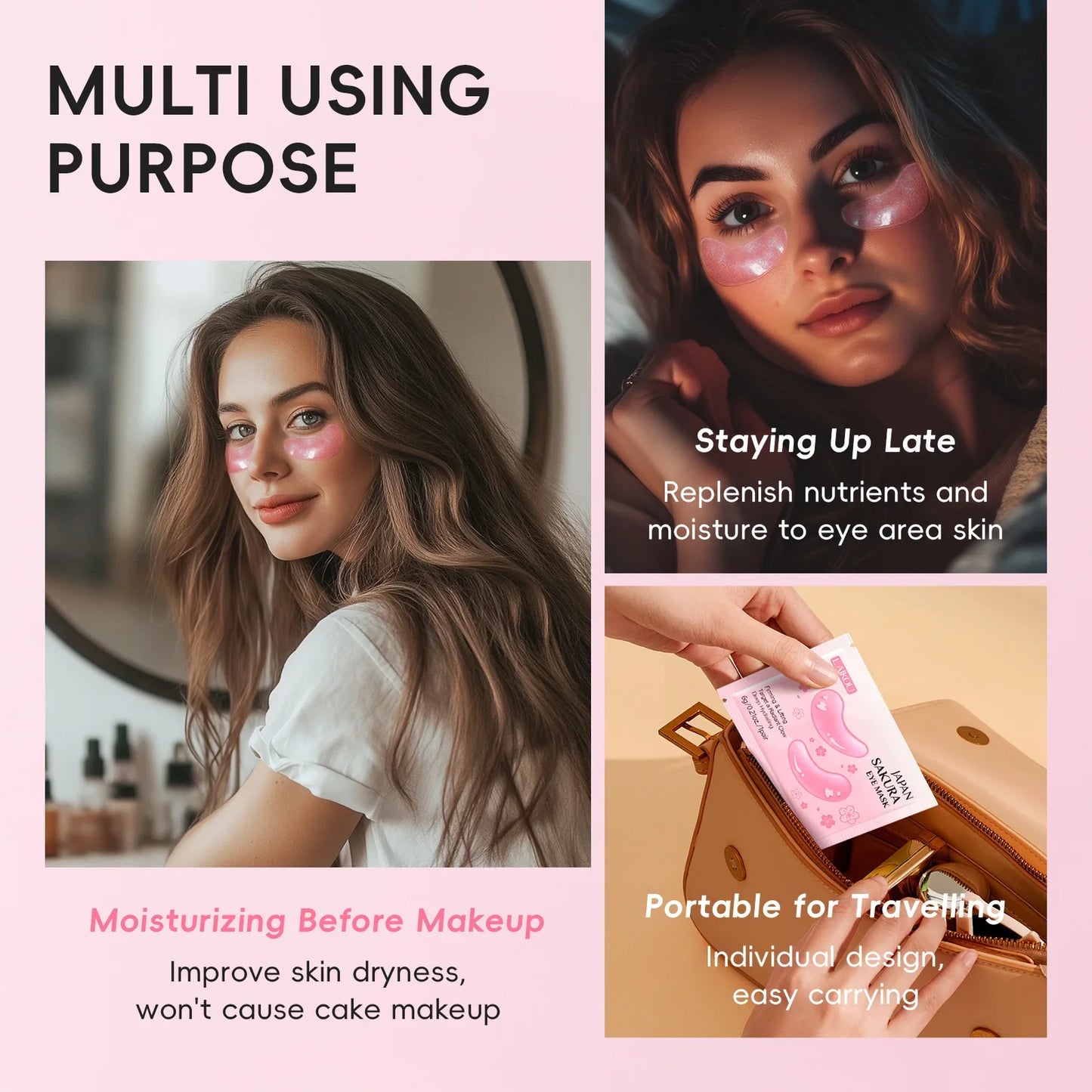 LAIKOU Sakura Eye Mask – Hydrating Under Eye Patches