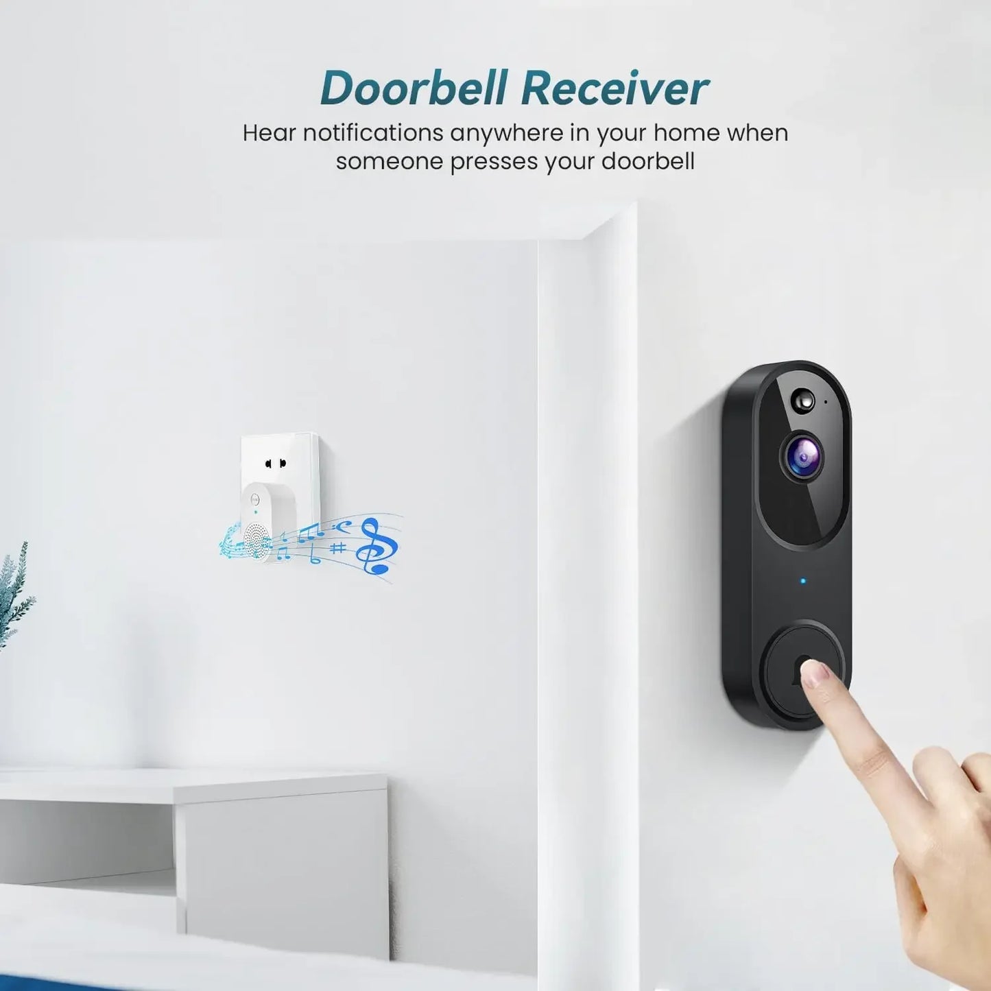 Wireless Video Doorbell Camera with Two-Way Audio, AI Motion Detection, Night Vision, Cloud Storage, 2.4G Wi-Fi Peaceful Pleasures Health and Wellness