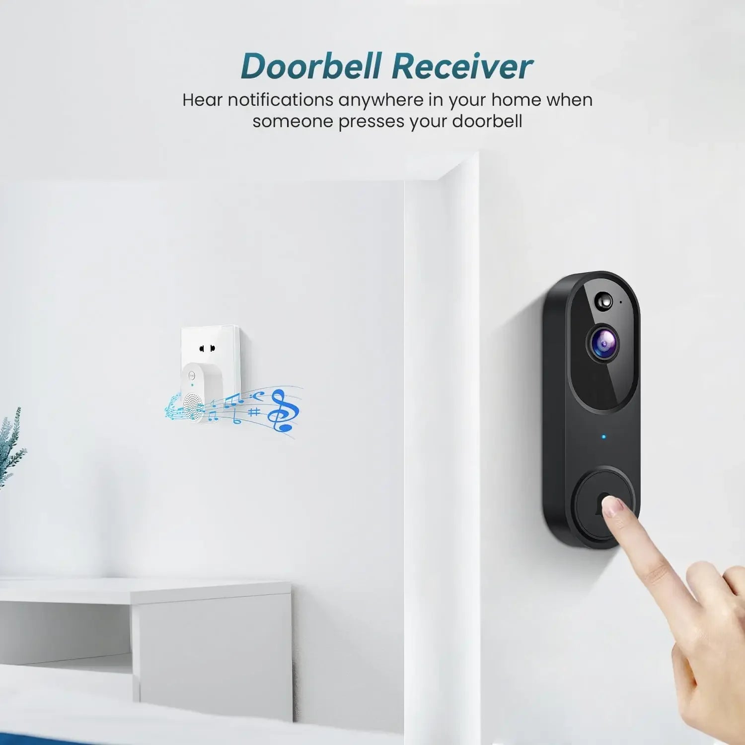 Wireless Video Doorbell Camera with Two-Way Audio, AI Motion Detection, Night Vision, Cloud Storage, 2.4G Wi-Fi Peaceful Pleasures Health and Wellness