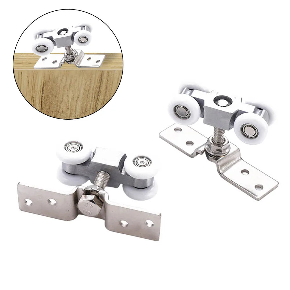 Sliding Door Track Rail & Pulley Hardware Set – Silent (1 Pair)