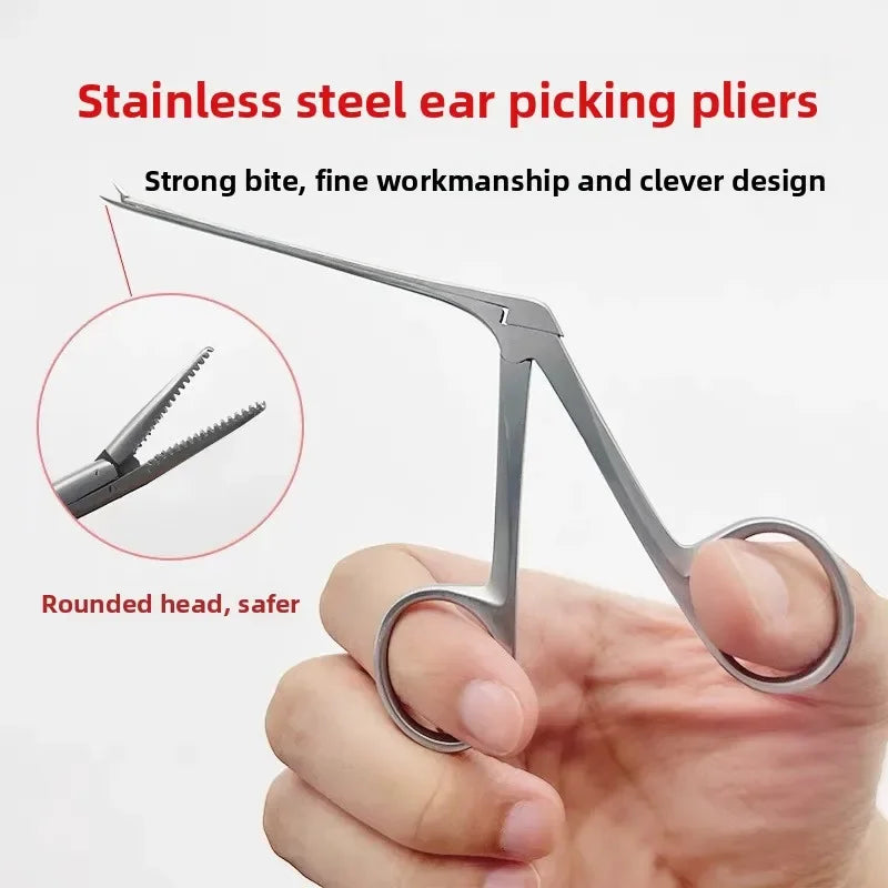 Medical Ear Wax Pick Tongs with Lights Earwax Remover Micro Alligator Crocodile Forceps Earpick Ear Nose Cleaning Clamp Ears Peaceful Pleasures Health and Wellness