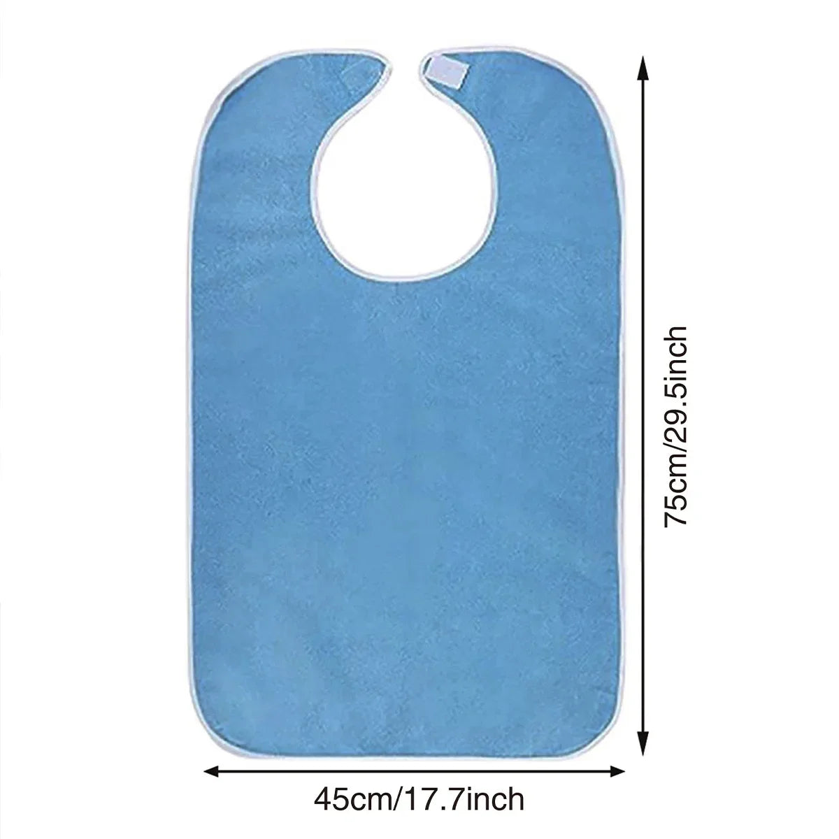 New coated adult apron reusable waterproof terry bibs Or bring a pocket For adult women and men Elderly Seniors & Disabled bibs Peaceful Pleasures Health and Wellness light blue