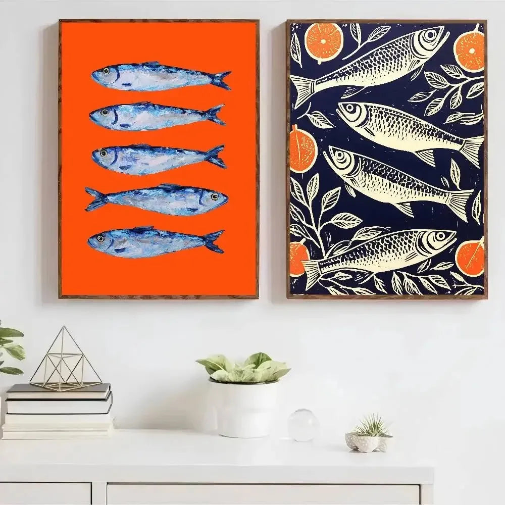 Colorful Ocean Fish Canvas Poster | Unframed Wall Art Print Canvas Wall Art Peaceful Pleasures Health and Wellness