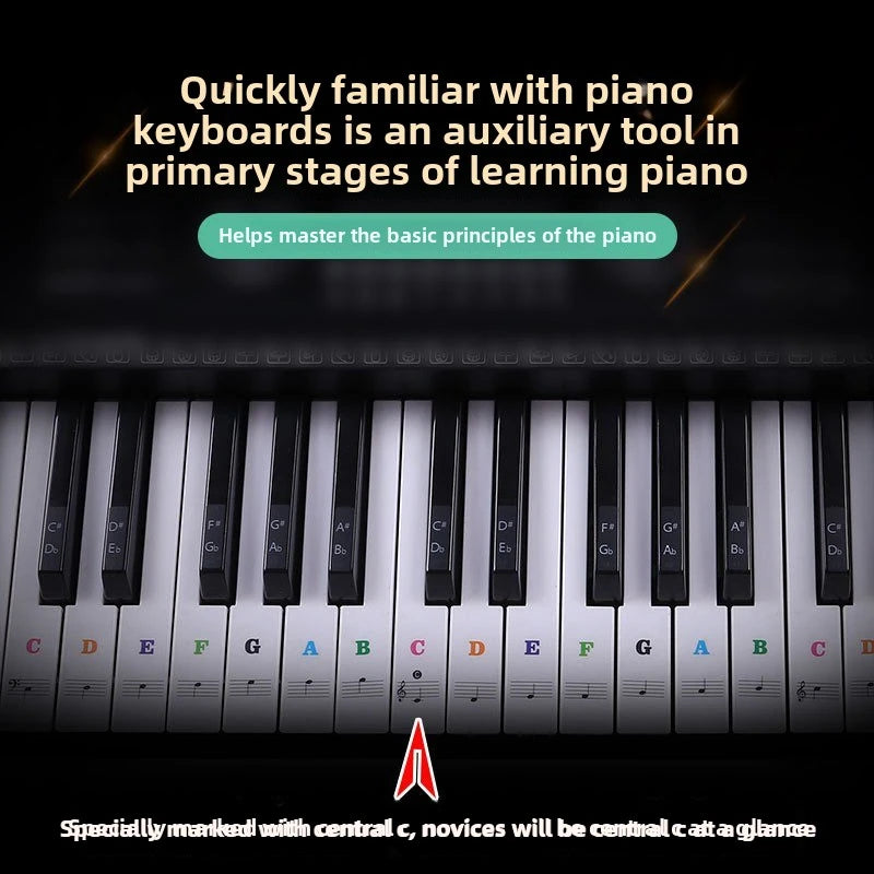Piano Training Stickers 37 49 54 61 88 Keys Transparent PVC Key Decal