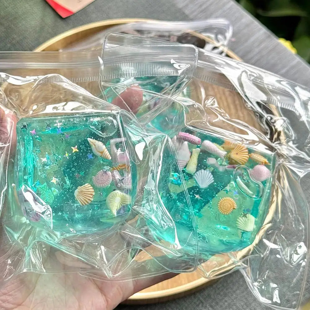 Ocean Cube Squishy Fidget Toy – Sea Shell Sensory Cube