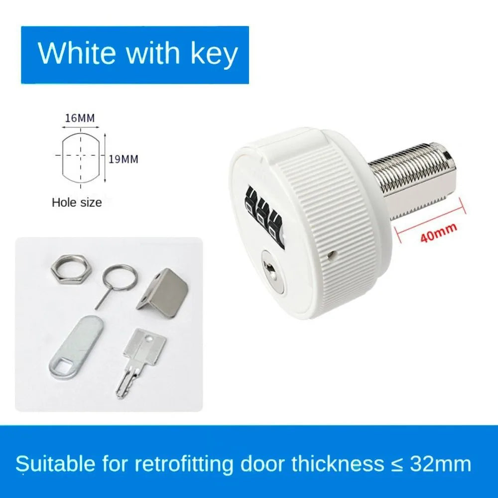 Zinc Alloy 3-Digit Combination Lock with Key | Cabinet & Drawer