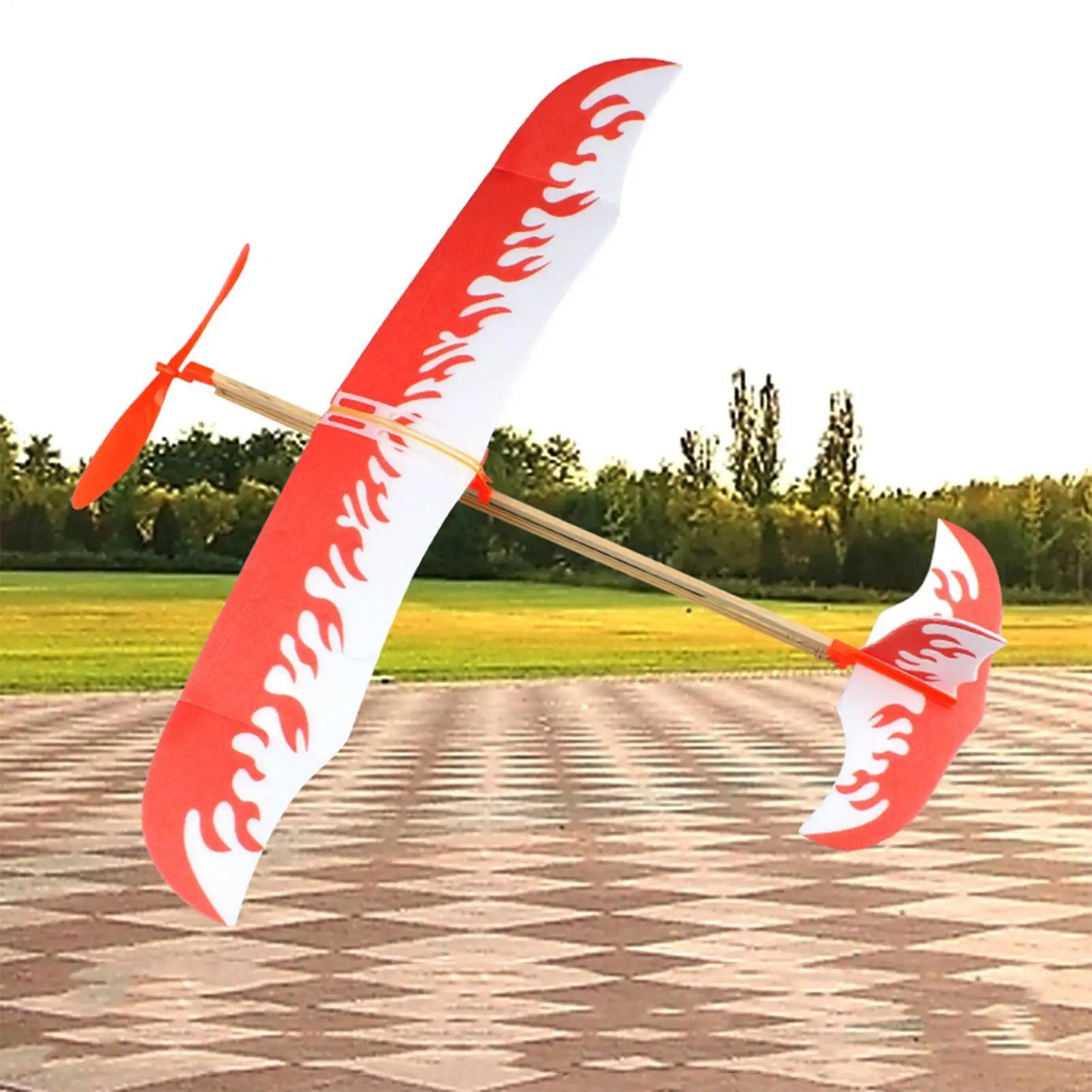Rubber Band Powered Glider Airplane Model Toy for Kids