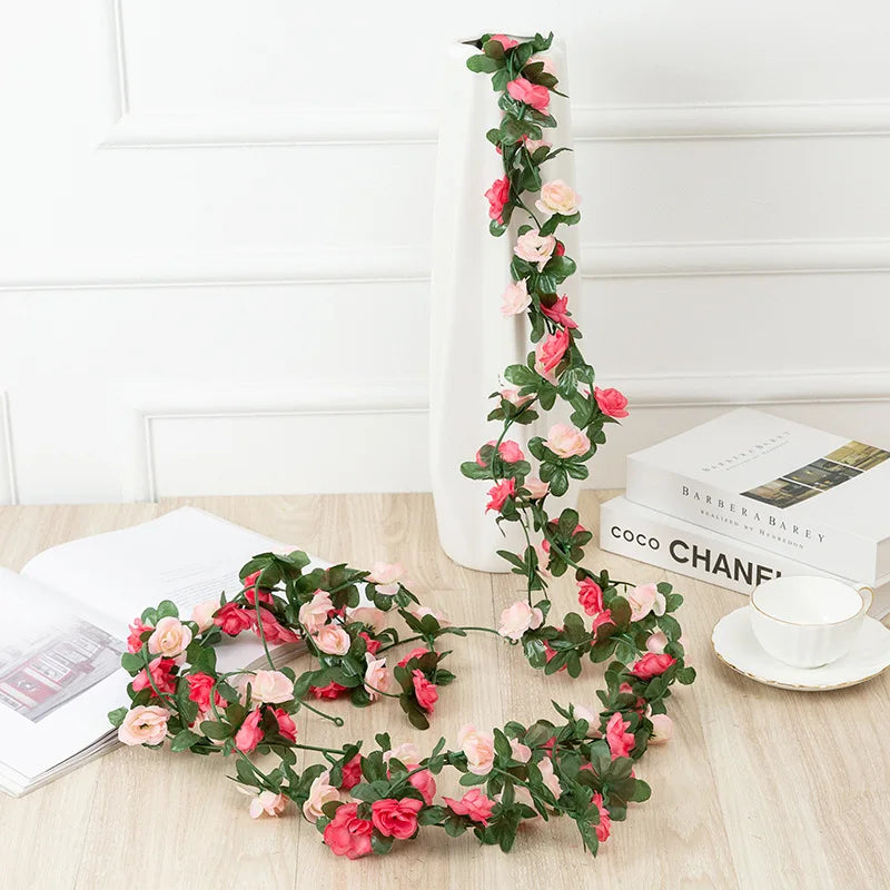 Artificial Silk Rose Vine Garland – Wedding & Home Decor