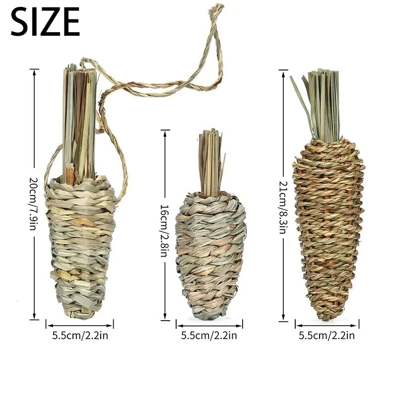 Natural Grass Chew Toy for Rabbits, Guinea Pigs & Hamsters