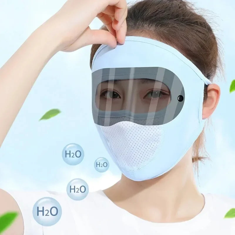 UPF 50+ Full Face Cover Mask with Goggles | UV & Dust Shield