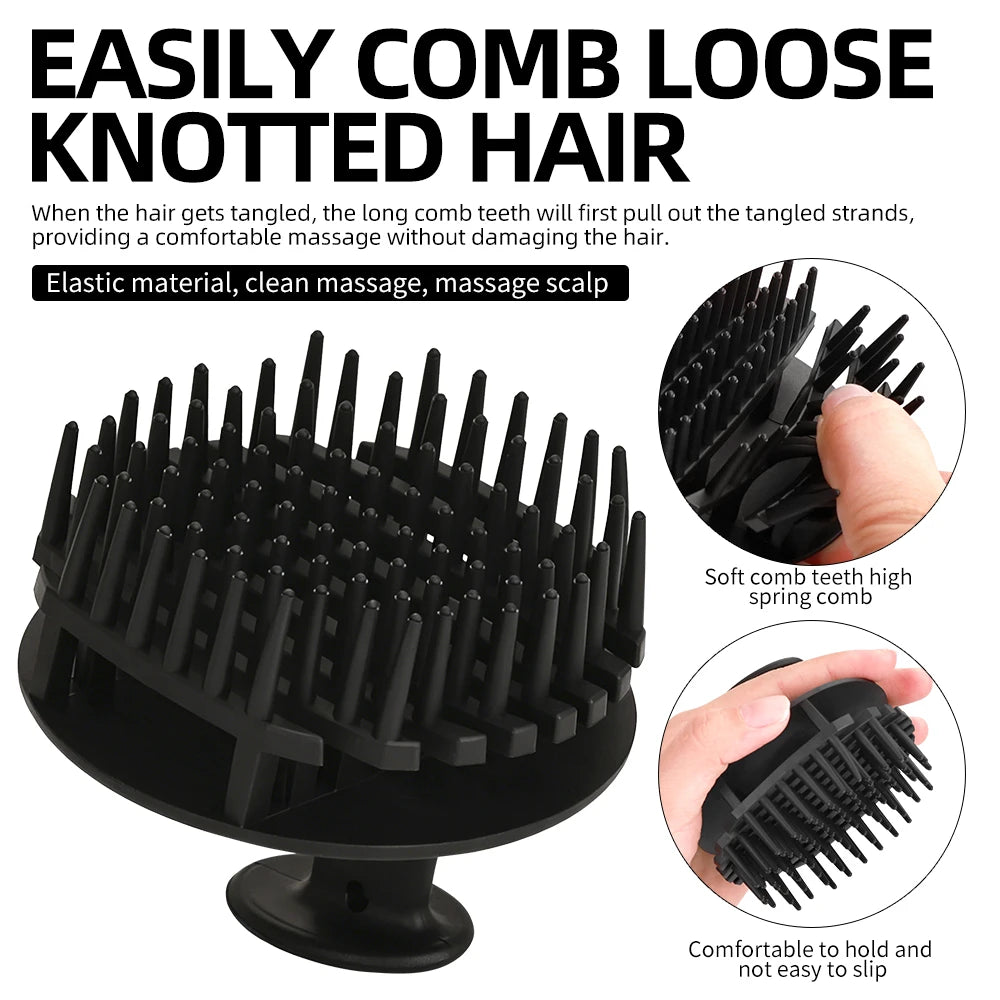 Ergonomic Handle Scalp Exfoliating Shampoo Brush, Multi-Color Hair Washing Scrub Massage Comb For Barber Salon Hair Care Peaceful Pleasures Health and Wellness