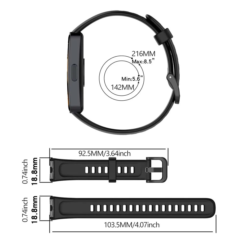 Silicone Strap & Case for Huawei Band 8, 9 & 10 – 19mm Peaceful Pleasures Health and Wellness