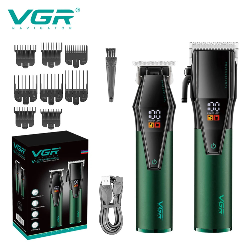 VGR 677 Hair Trimmer Professional Hair Clipper Set Electric Hair Cutting Machine Rechargeable Barber Electric Trimmer for Men Peaceful Pleasures Health and Wellness 677 USB
