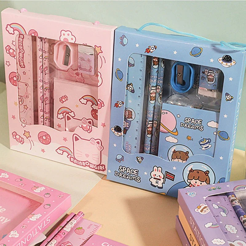 6-Piece Student Stationery Gift Set – Pencil, Eraser & More