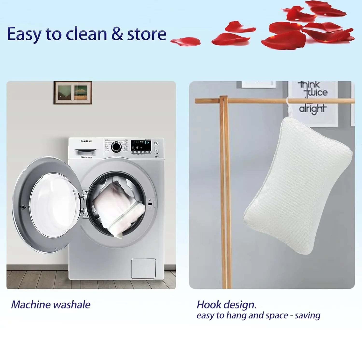Non-Slip Bath Pillow with Breathable Mesh, Head & Neck Support, Machine Washable, 2 Suction Cups Peaceful Pleasures Health and Wellness
