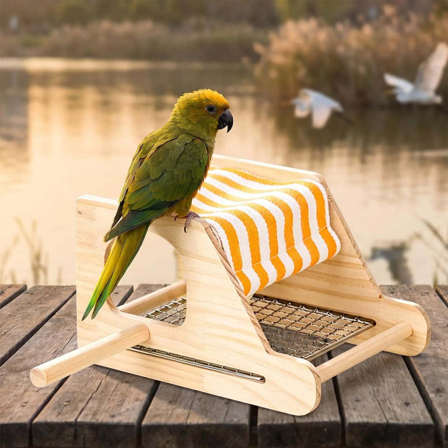 Wooden Bird House for Cage | Nest for Conure Lovebird Cockatiel