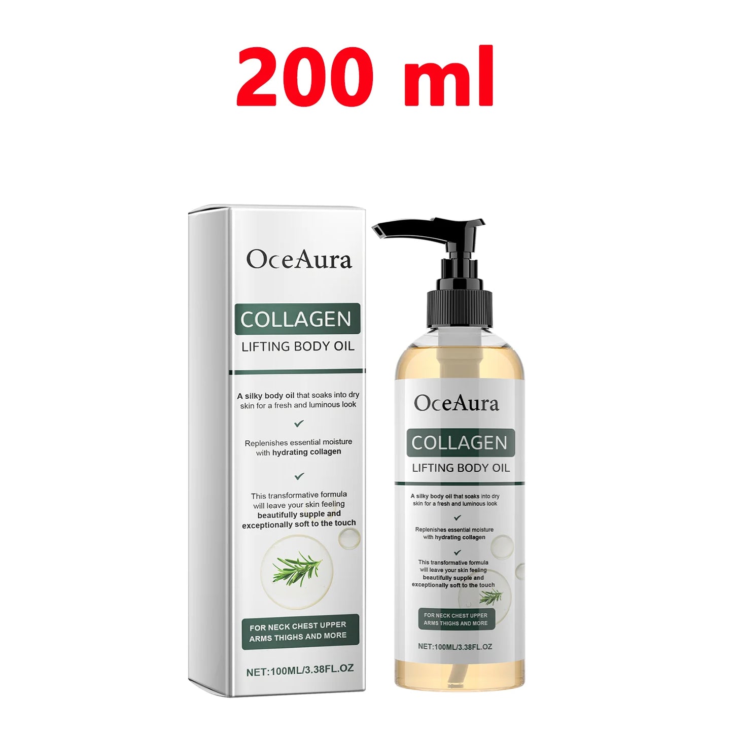 OceAura Collagen Body Oil – Hydrating & Firming Massage Oil Collagen Body Oil Peaceful Pleasures Health and Wellness 200ml