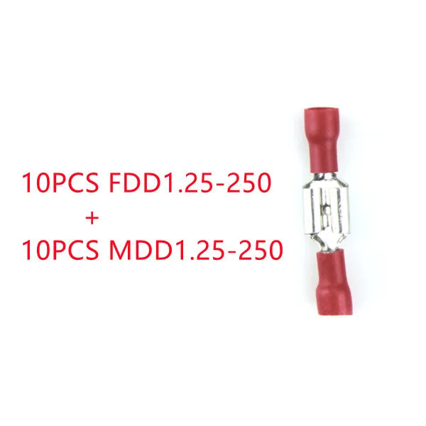 20pcs FDD MDD Female Male Insulated Electrical Crimp Terminal for 1.5-2.5mm2 Cable Wire Connector Peaceful Pleasures Health and Wellness 20PCS FDD and MDD 2