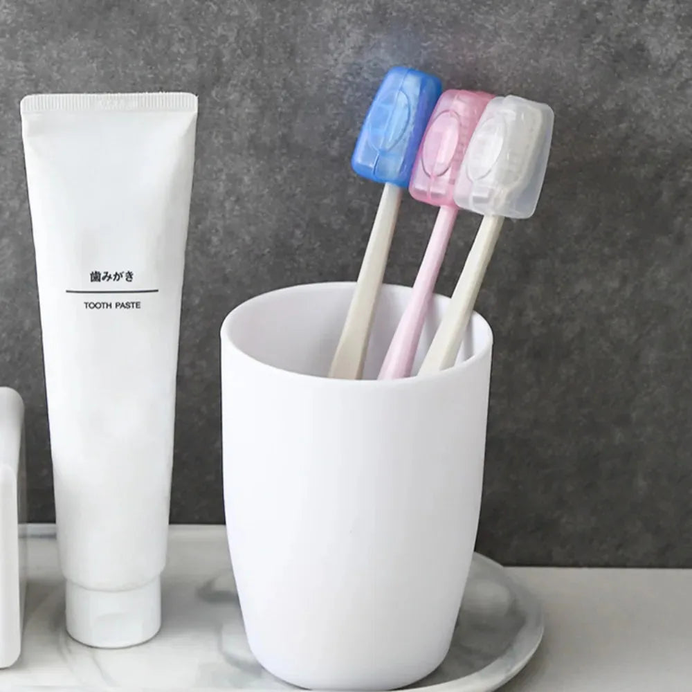 5PCS Travel Toothbrush Head Covers Toothbrush Protector Cap Brush Pod Case Protective Portable Plastic Clip For Household Travel Peaceful Pleasures Health and Wellness