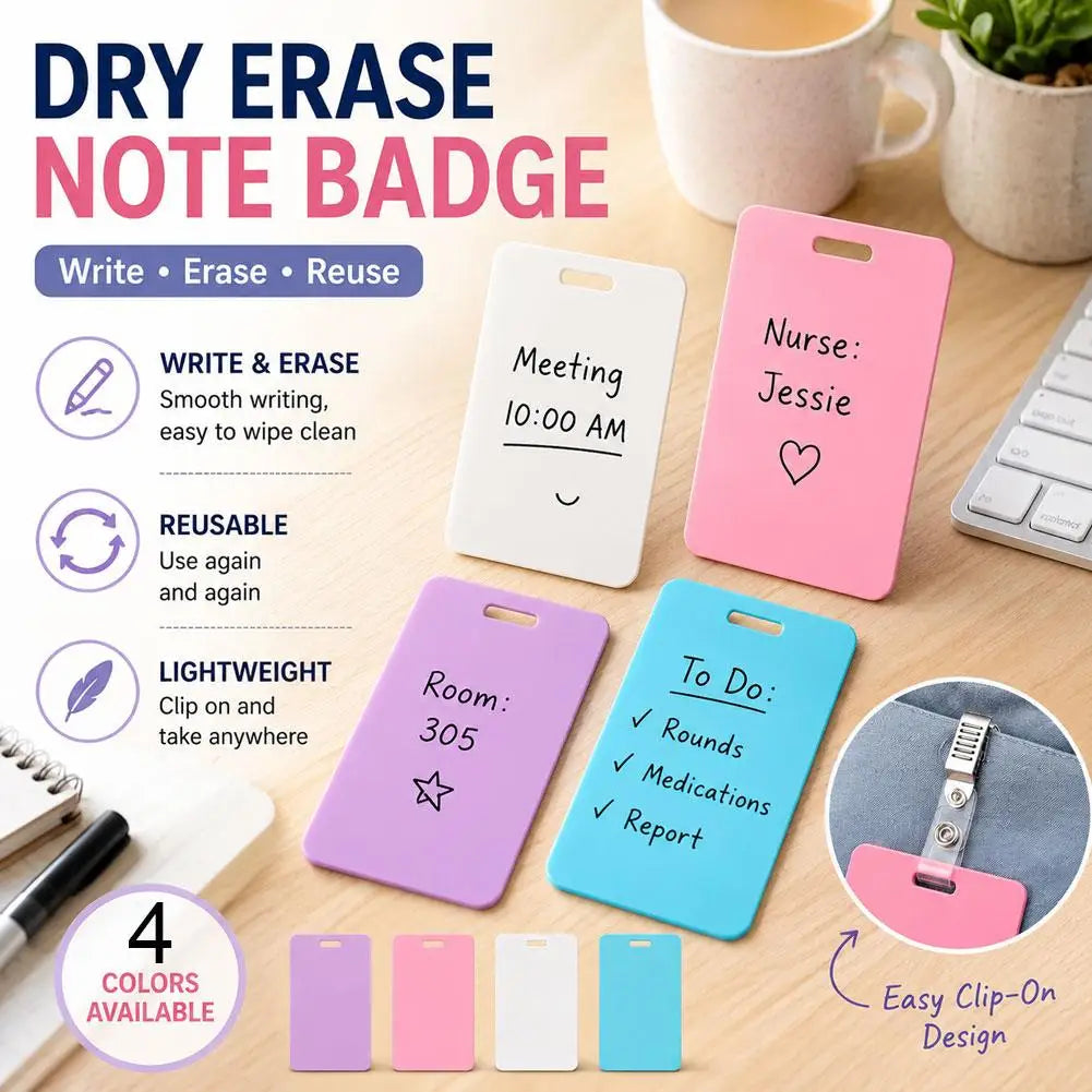 Reusable Erasable Badge Notepad & Pen for Nurses | Memo Card