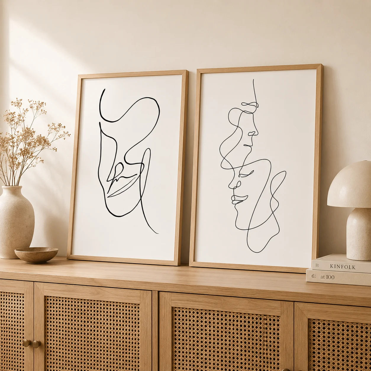 Abstract Wall Art Minimalist Line Art Face Sketch Canvas Painting Nordic Style Poster Prints for Bedroom Living Room Wall Decor Peaceful Pleasures Health and Wellness