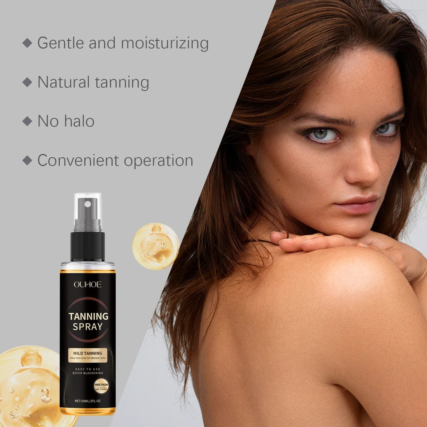 Ouhoe Self Tanning Mist – Sunless Bronzer Glow Spray 60ml