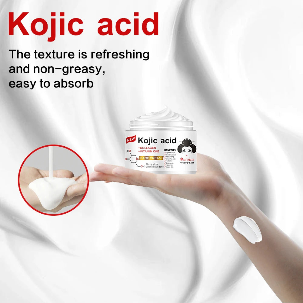 SUYARUN Kojic Acid Serum & Cream Bundle - Brightening Set for Dark Spots, Acne Scars, Anti-Aging | 2-in-1 Skincare Combo. Peaceful Pleasures Health and Wellness