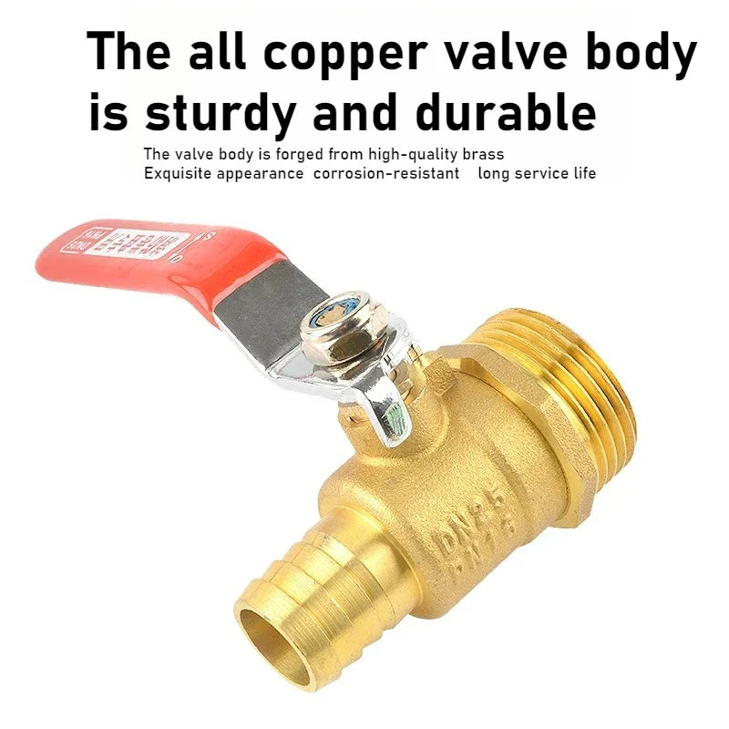 Brass Ball Valve 1" DN25 Female/Male Thread Copper Pipe Fitting