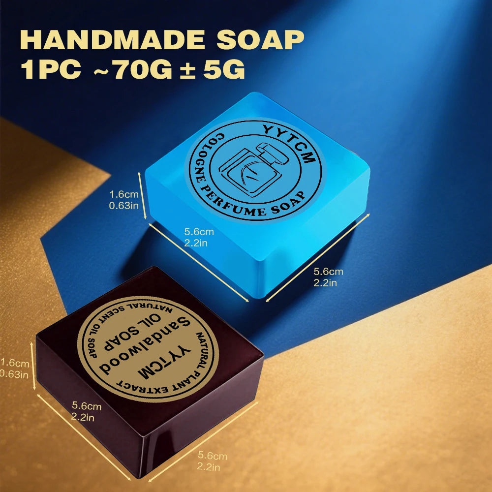 Men's Cologne Soap, Cologne Perfume Soap, Sandalwood Soap, Bath Soap Face Wash Bath Body Soap Essential Oil Handmade Soap 70g Peaceful Pleasures Health and Wellness