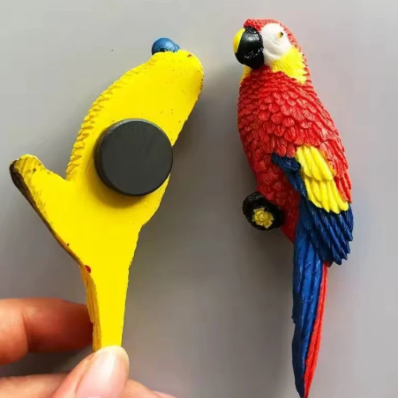 Parrot refrigerator magnetic sticker home decoration refrigerator sticker landscape decoration flower pot green plant decoration Peaceful Pleasures Health and Wellness