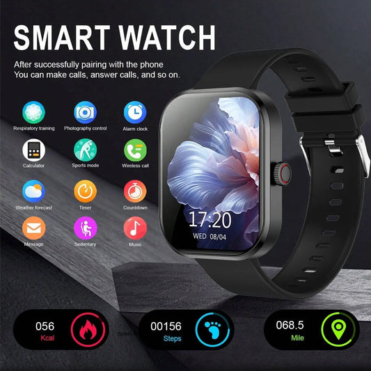 LOMAXFR G21 HD Touch Smart Watch – Calls, Music & Fitness Smart Watch Peaceful Pleasures Health and Wellness G21-Black