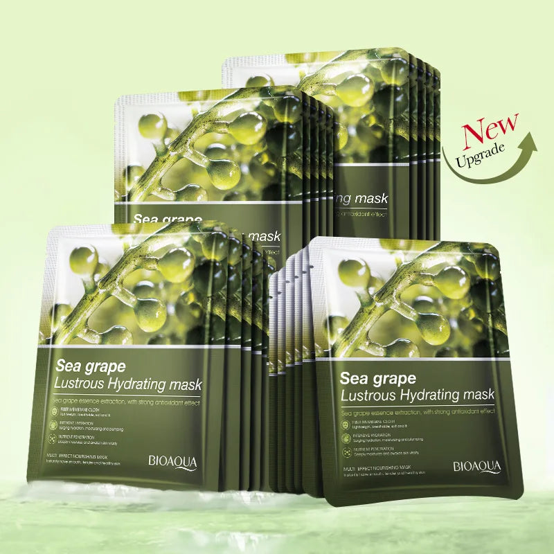 BIOAQUA Sea Grape Face Mask 10pcs – Moisturizing Anti-Aging Sheet