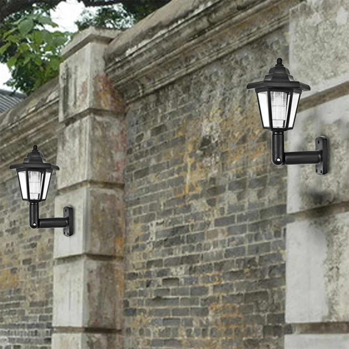 Retro Solar Hexagonal Wall Lantern – IP44 Waterproof Garden Light